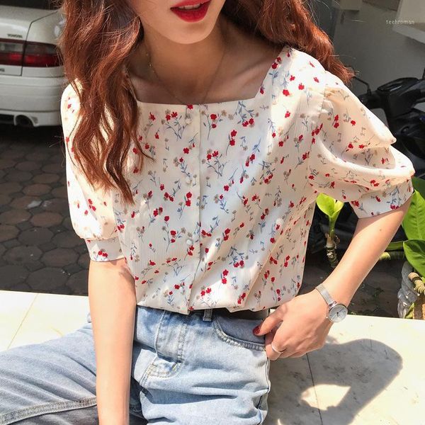 hstar 2021 spring women long sleeve loose blouse lady print square collar shirts lantern casual streetshirts1 women's blouses, White 
hstar 2021 spring women long sleeve loose blouse lady print square collar shirts lantern casual streetshirts1 women's blouses, White