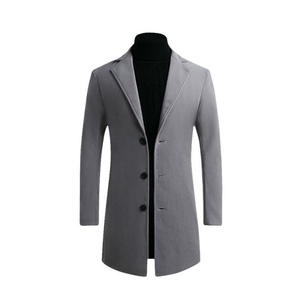 laamei autumn winter men wool coat fleece jacket male overcoat casual solid slim long coats korean style trench coat streetwear lj201110, Black
laamei autumn winter men wool coat fleece jacket male overcoat casual solid slim long coats korean style trench coat streetwear lj201110, Black