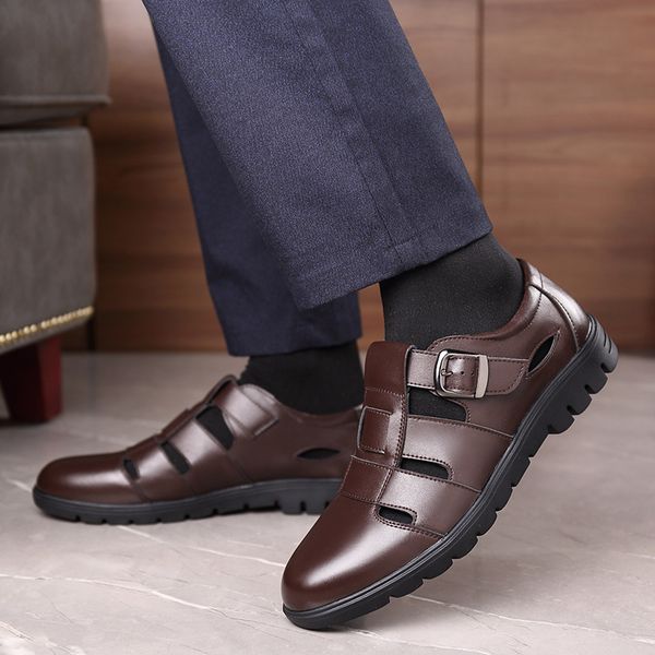 2020 summer shoes men leather sandals man business shoes cow leather casual shoes men sandals black brown a1251 t200420
2020 summer shoes men leather sandals man business shoes cow leather casual shoes men sandals black brown a1251 t200420