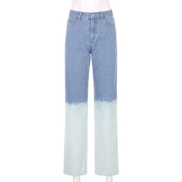 woman high waist patchwork baggy jeans streetwear straight pants fashion color matching loose denim pant, Blue
woman high waist patchwork baggy jeans streetwear straight pants fashion color matching loose denim pant, Blue