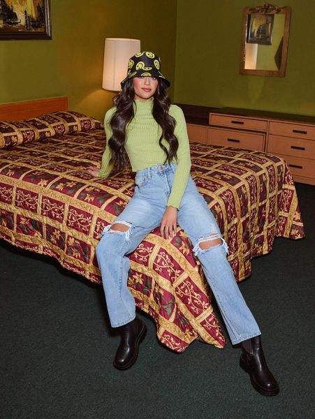 madison prewett x squad high waist washed cutout jeans z7uo#, Blue 
madison prewett x squad high waist washed cutout jeans z7uo#, Blue