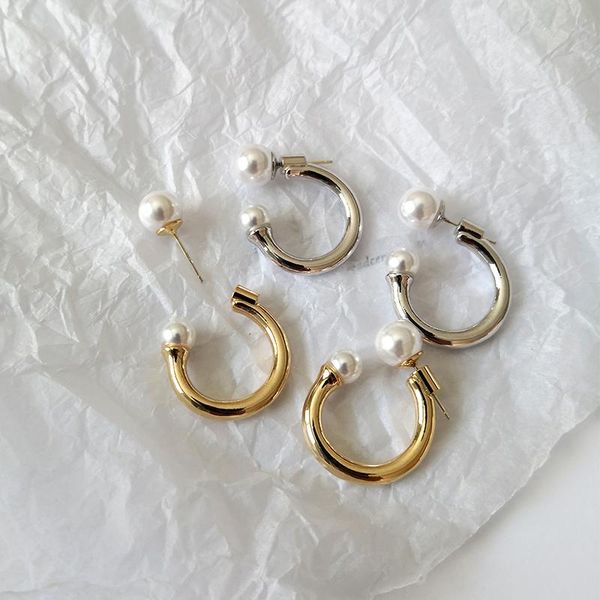 ins minimalist chunky statement fake pearl hoop earrings for women girl elegant ring unique style party delicate jewelry, Golden;silver
ins minimalist chunky statement fake pearl hoop earrings for women girl elegant ring unique style party delicate jewelry, Golden;silver