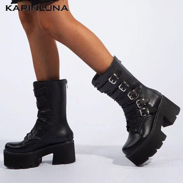 высокие каблуки моды brand new design женщина обувь большого размера 44 круглый toe площади толстые каблуки пряжки mid-claf платформы boots, Black
высокие каблуки моды brand new design женщина обувь большого размера 44 круглый toe площади толстые каблуки пряжки mid-claf платформы boots, Black