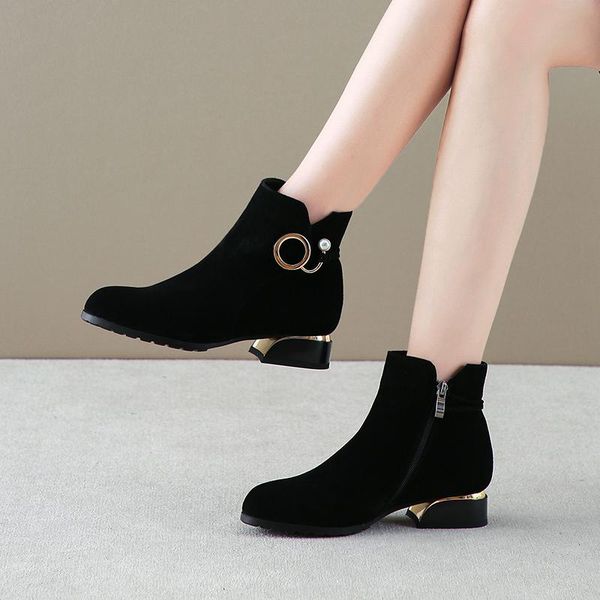 boots women's shoes women ankle leather plus size length cow suede female ladies autumn and winter, Black
boots women's shoes women ankle leather plus size length cow suede female ladies autumn and winter, Black