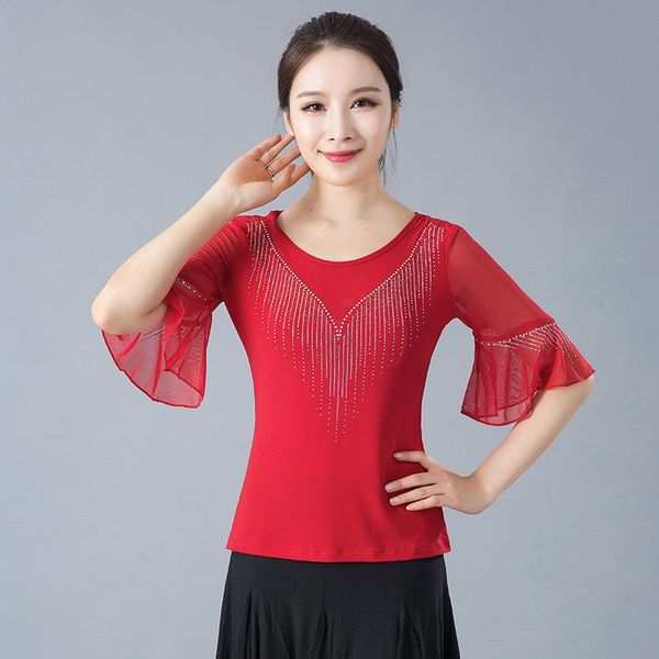 new red ballroom latin dance flamenco blouse standard modern dancer costume performance outfits waltz dancewear 3 color, Black;red
new red ballroom latin dance flamenco blouse standard modern dancer costume performance outfits waltz dancewear 3 color, Black;red