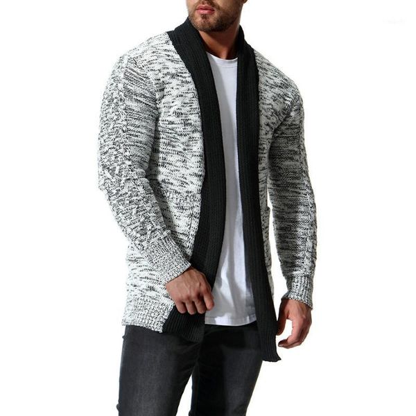 autumn and winter new style thick mid-length contrast color sweater knitted coat cardigan mantle1, White;black
autumn and winter new style thick mid-length contrast color sweater knitted coat cardigan mantle1, White;black