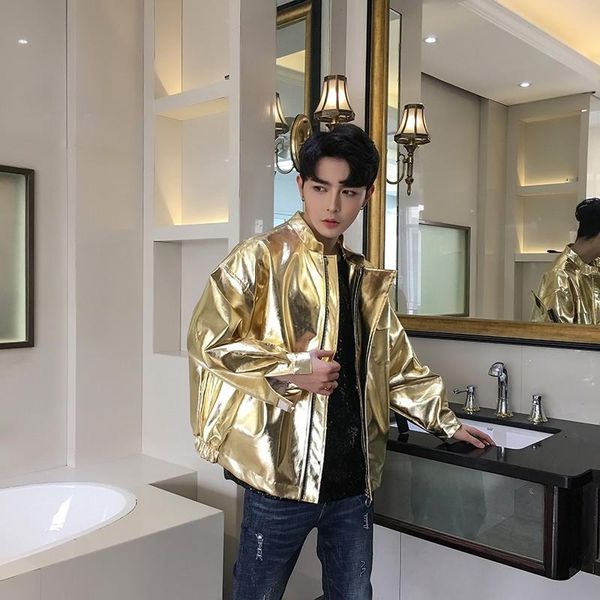 personality harajuku new faux leather golden silver mens jackets hip hop casual loose stage costume motorcycle male short coats, Black;brown
personality harajuku new faux leather golden silver mens jackets hip hop casual loose stage costume motorcycle male short coats, Black;brown