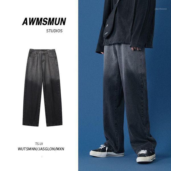 korean gradient jeans men's fashion casual retro wide-leg jeans men streetwear loose hip-hop straight-leg denim trousers mens1, Blue
korean gradient jeans men's fashion casual retro wide-leg jeans men streetwear loose hip-hop straight-leg denim trousers mens1, Blue