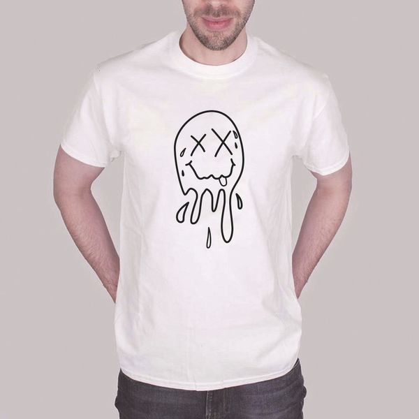 new large melting ice cream letter printed t-shirt short sleeve round neck loose men's shirt, White;black
new large melting ice cream letter printed t-shirt short sleeve round neck loose men's shirt, White;black