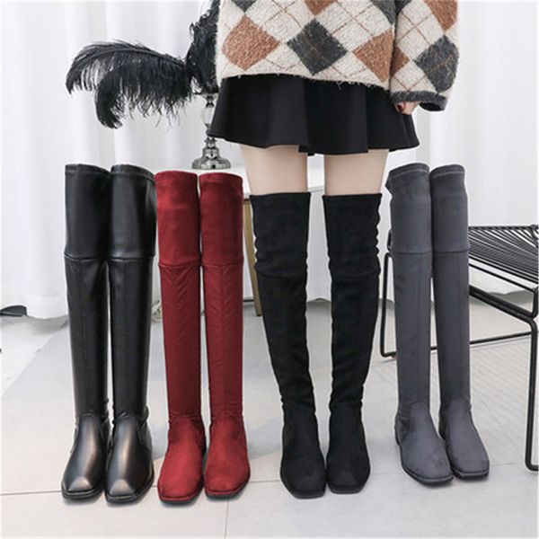 new fashionable 2021 high thigh women's boots autumn winter thin elastic on knee fashion shoes qt7h, Black
new fashionable 2021 high thigh women's boots autumn winter thin elastic on knee fashion shoes qt7h, Black