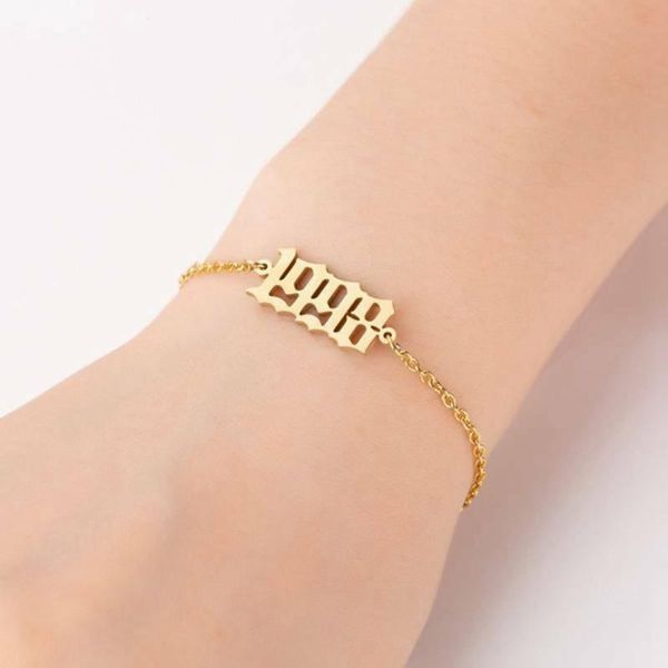 old english number women men stainless steel bracelet bangle for birthday gift birth year link bracelet chain daily wear, Black
old english number women men stainless steel bracelet bangle for birthday gift birth year link bracelet chain daily wear, Black