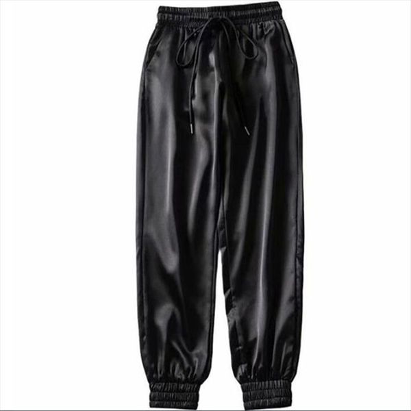 new women casual sports drawstring sweatpants tracksuit satin silk joggers pants women trousers high waist pants fashion trend, Black;white
new women casual sports drawstring sweatpants tracksuit satin silk joggers pants women trousers high waist pants fashion trend, Black;white