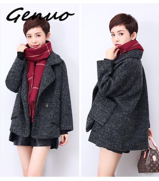women's wool & blends winter coat women temperament gray thick fashion design 2021 warm fabric woolen classic plus size, Black
women's wool & blends winter coat women temperament gray thick fashion design 2021 warm fabric woolen classic plus size, Black