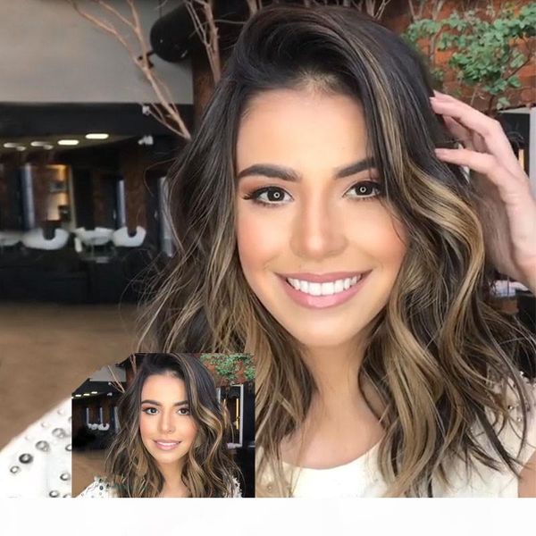 wig women's medium long hair black brown mixed color short curly front lace hair fake headgear
wig women's medium long hair black brown mixed color short curly front lace hair fake headgear