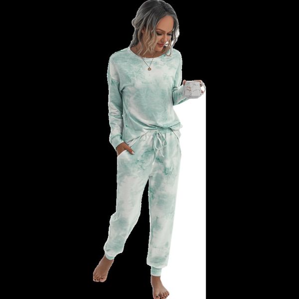 2021 new womens tie dye sets sleeve long pant piece sleepwear lounge wear dcyb, Gray
2021 new womens tie dye sets sleeve long pant piece sleepwear lounge wear dcyb, Gray