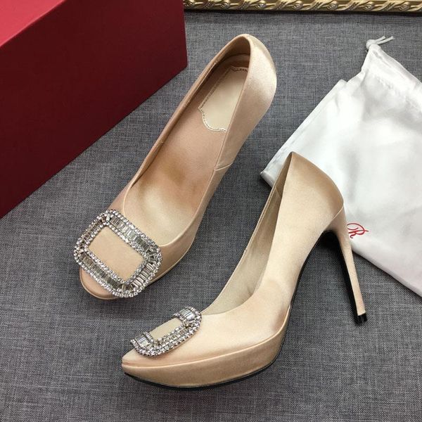dress shoes silk crystal pumps woman spring thin high heels wedding slip on high-heeled women rhinestone square buckle, Black
dress shoes silk crystal pumps woman spring thin high heels wedding slip on high-heeled women rhinestone square buckle, Black