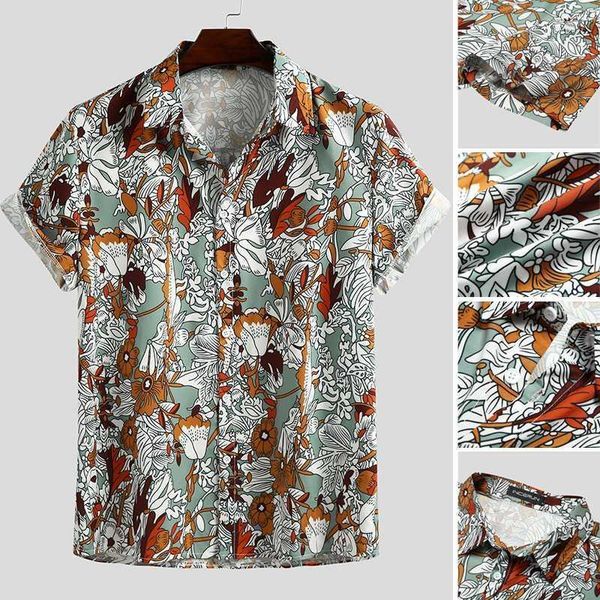 men's casual shirts 2021 man short sleeve lapel shirt printed breathable summer holiday hawaiian camisa fashion floral blouse masculina, White;black
men's casual shirts 2021 man short sleeve lapel shirt printed breathable summer holiday hawaiian camisa fashion floral blouse masculina, White;black