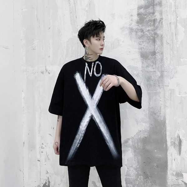men summer hand painted short sleeve casual loose tees shirts male streetwear hip hop fashion t-shirt1, White;black
men summer hand painted short sleeve casual loose tees shirts male streetwear hip hop fashion t-shirt1, White;black