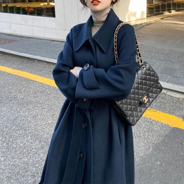 2020 double sided cashmere coat women's woolen coat high end belt single breasted woolen fashion winter, Black
2020 double sided cashmere coat women's woolen coat high end belt single breasted woolen fashion winter, Black