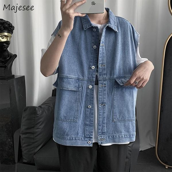men's vests men solid sleeveless jackets denim coats leisure turn-down collar plus size 3xl mens outwear harajuku streetwear hip-hop, Black;white
men's vests men solid sleeveless jackets denim coats leisure turn-down collar plus size 3xl mens outwear harajuku streetwear hip-hop, Black;white