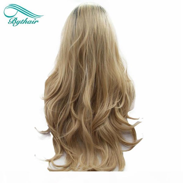 bythair bouncy wavy ombre blonde two tone synthetic lace front wig dark root natural blonde heat resistant fiber women hair wigs, Black
bythair bouncy wavy ombre blonde two tone synthetic lace front wig dark root natural blonde heat resistant fiber women hair wigs, Black