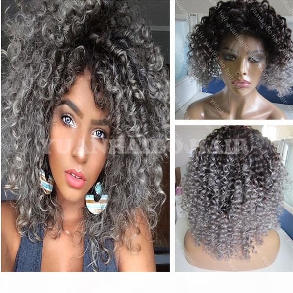 new fashion 1b gray two tone peruvian remy hair kinky curly ombre full lace wig ing, Black;brown
new fashion 1b gray two tone peruvian remy hair kinky curly ombre full lace wig ing, Black;brown