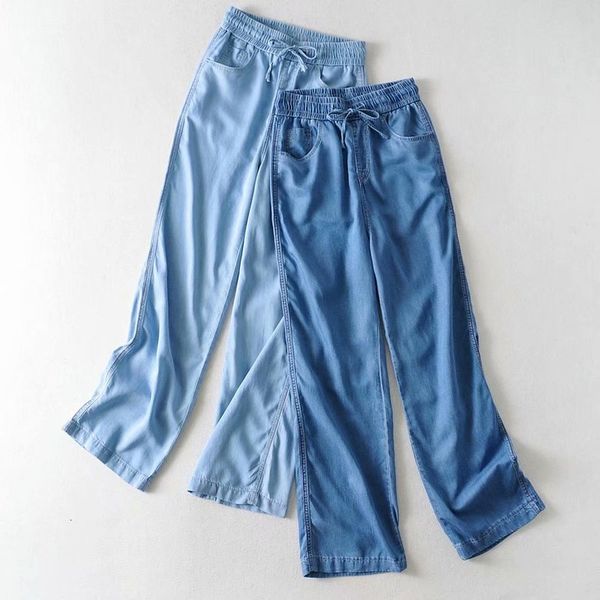2021 new tencel jeans summer ice silk wide leg pants women's high waist straight tube loose and slim cg6f, Blue
2021 new tencel jeans summer ice silk wide leg pants women's high waist straight tube loose and slim cg6f, Blue