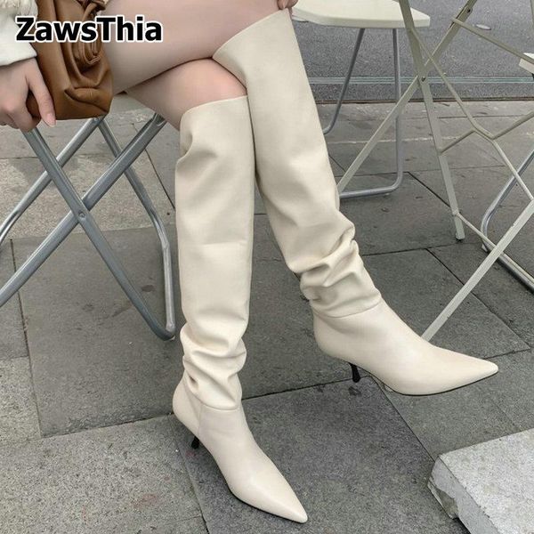 boots zawsthia genuine leather soft warm fur woman's pleated pointed toe thin high heels winter women knee size 33-43, Black
boots zawsthia genuine leather soft warm fur woman's pleated pointed toe thin high heels winter women knee size 33-43, Black