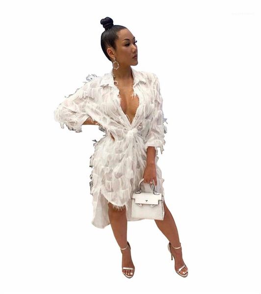 ladies lapel neck dress fashion designer female loose solid clothing 2020 spring womens tassel dress sexy, Black;gray
ladies lapel neck dress fashion designer female loose solid clothing 2020 spring womens tassel dress sexy, Black;gray