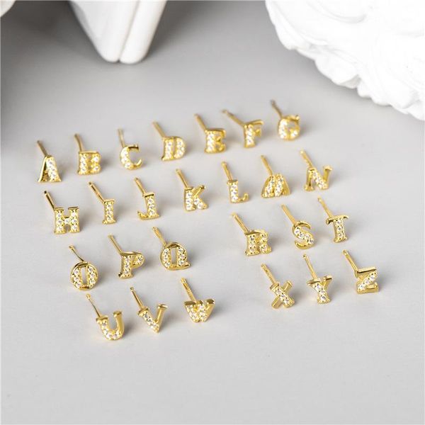 stud sodrov 925 sterling silver earrings small simple diamond with 26 english letters women jewelry dainty earings for, Golden;silver
stud sodrov 925 sterling silver earrings small simple diamond with 26 english letters women jewelry dainty earings for, Golden;silver