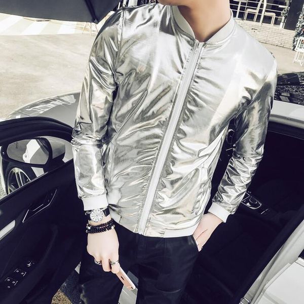 fashion-men bomber jacket fashion slim fit sun protection clothing silver shining jackets mens plus size stage coats man, Black;brown
fashion-men bomber jacket fashion slim fit sun protection clothing silver shining jackets mens plus size stage coats man, Black;brown