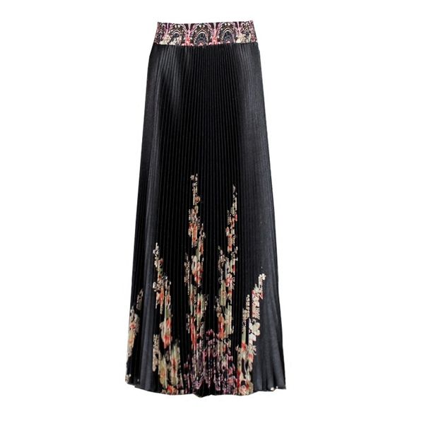 women's spring and summer glossy print size high waist temperament was thin large pleated skirt wa257 y200326, Black
women's spring and summer glossy print size high waist temperament was thin large pleated skirt wa257 y200326, Black