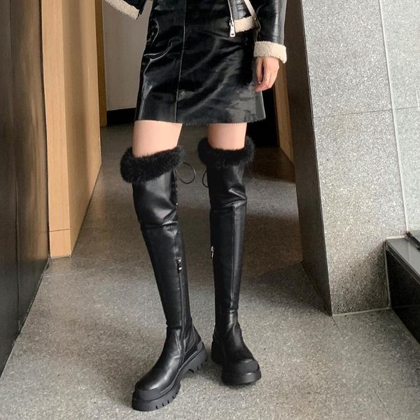 boots haraval women winter warm suede over knee high flat thick bottom fashion round toe zipper shoes snow e264l1, Black
boots haraval women winter warm suede over knee high flat thick bottom fashion round toe zipper shoes snow e264l1, Black
