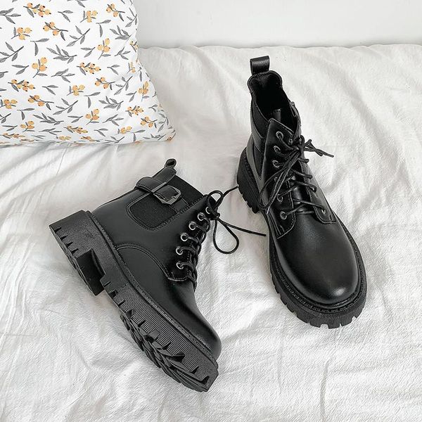 brand women's shoes med heel boots lace up round toe booties ladies boots-women fashion flat ankle rock 2020 autumn fabric, Black
brand women's shoes med heel boots lace up round toe booties ladies boots-women fashion flat ankle rock 2020 autumn fabric, Black