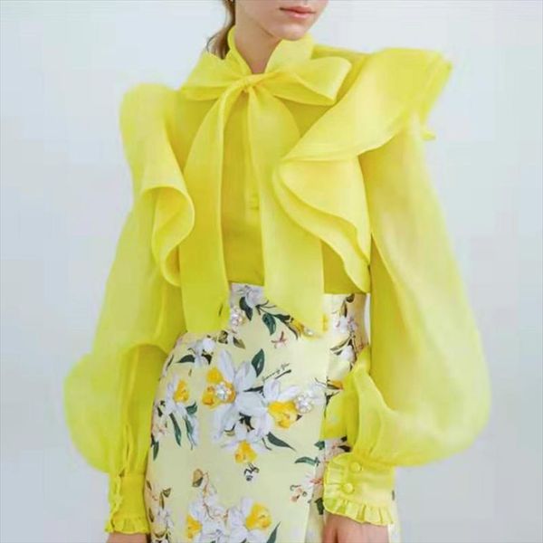 blouses shirts ruffles bowtie thin see through transparent with buttons long sleeves sheer bluas women spring summer new, White
blouses shirts ruffles bowtie thin see through transparent with buttons long sleeves sheer bluas women spring summer new, White