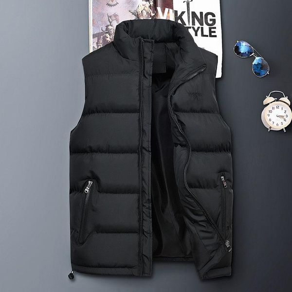 men's vests oversize 2021 cotton vest jacket men parkas winter casual solid fashion thicken warm wild coat outerwear, Black;white
men's vests oversize 2021 cotton vest jacket men parkas winter casual solid fashion thicken warm wild coat outerwear, Black;white