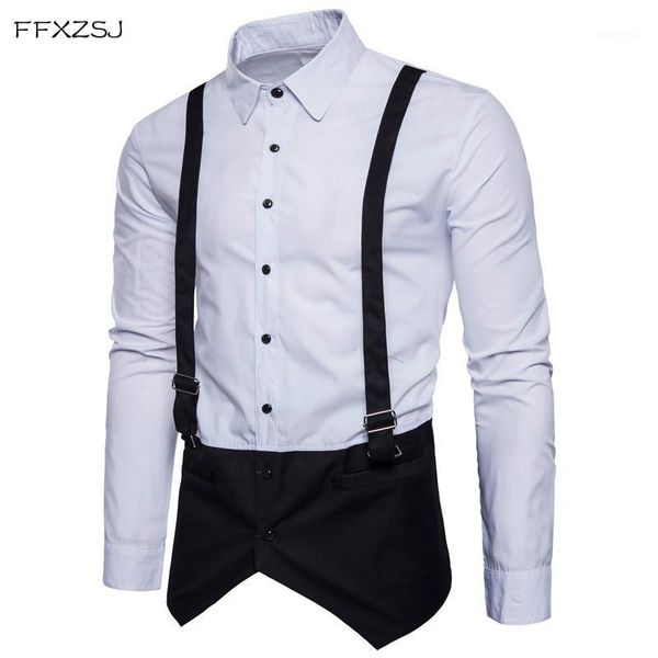 men's casual shirts ffxzsj 2021 men fashion long sleeved fake two shirt brand slim fit social business dress camisa hombre xxl1, White;black
men's casual shirts ffxzsj 2021 men fashion long sleeved fake two shirt brand slim fit social business dress camisa hombre xxl1, White;black