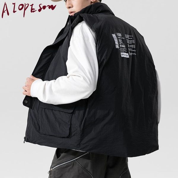 aiopeson 2020 new multiple pockets men's vests casual solid color stand collar coat men winter fashion loose thick mens vest, Black;white
aiopeson 2020 new multiple pockets men's vests casual solid color stand collar coat men winter fashion loose thick mens vest, Black;white