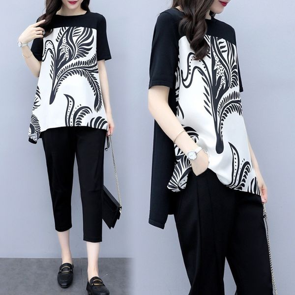 2020 new women's summer two-piece suit coatpants large short sleeve capris capris pants casual fashion suit for women 5a6ud, Gray
2020 new women's summer two-piece suit coatpants large short sleeve capris capris pants casual fashion suit for women 5a6ud, Gray