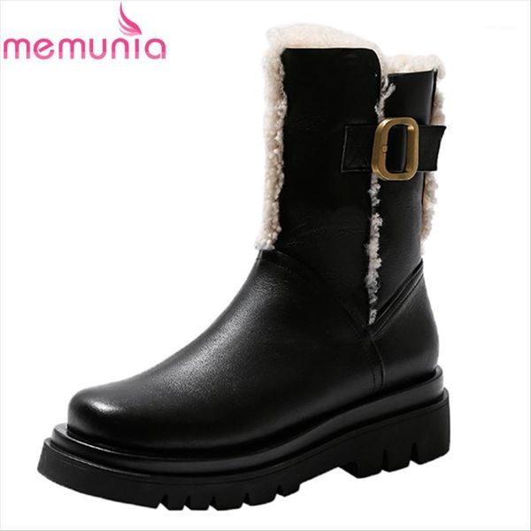 memunia 2021 genuine leather boots med heels square toe keep warm women boots winter ankle black1, Black
memunia 2021 genuine leather boots med heels square toe keep warm women boots winter ankle black1, Black