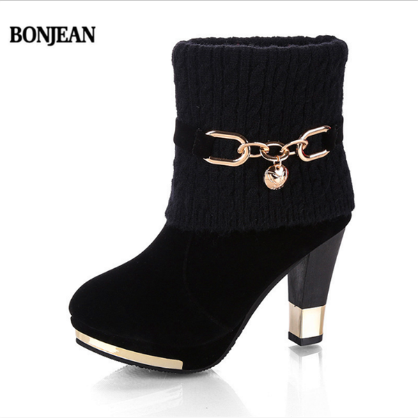 boots bonjean women's ankle heels fashion chunky heel booties short tube female shoes size 35-43, Black
boots bonjean women's ankle heels fashion chunky heel booties short tube female shoes size 35-43, Black