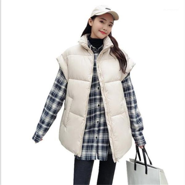 women's vests 2021 windproof autumn winter women vest female short down cotton waistcoat loose stand-collar warm zipper office lady m06, Black;white
women's vests 2021 windproof autumn winter women vest female short down cotton waistcoat loose stand-collar warm zipper office lady m06, Black;white