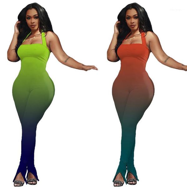 real p gradient print women jumpsuits split ankle latest beautiful lady halter rompers with zipper backless sleeveless1, Black;white
real p gradient print women jumpsuits split ankle latest beautiful lady halter rompers with zipper backless sleeveless1, Black;white