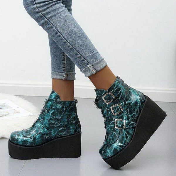 litthing platform boots women shoes metal buckle ankle boots fashion punk female high heels wedges shoes woman, Black
litthing platform boots women shoes metal buckle ankle boots fashion punk female high heels wedges shoes woman, Black