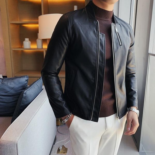 men's fur & faux autumn winter leather jacket baseball collar motorcycle pu coats korean trend zipper outerwear windbreaker, Black
men's fur & faux autumn winter leather jacket baseball collar motorcycle pu coats korean trend zipper outerwear windbreaker, Black