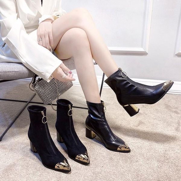 boots and spring autumn high-heeled women's thick heel thin elastic suede ankle winter1, Black
boots and spring autumn high-heeled women's thick heel thin elastic suede ankle winter1, Black