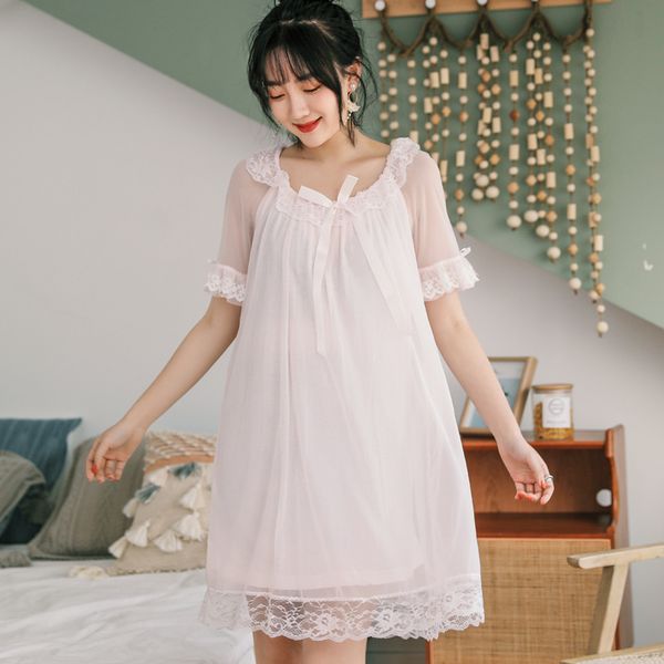 summer new short sleeve princess nightdress mesh cute bow lady pajamas soft large size loose homewear, Black;red
summer new short sleeve princess nightdress mesh cute bow lady pajamas soft large size loose homewear, Black;red