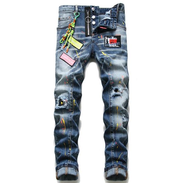 fall/winter new ragged white men's slim stretch jeans blue embroidered tight begging pants hip hop slim jeans
fall/winter new ragged white men's slim stretch jeans blue embroidered tight begging pants hip hop slim jeans
