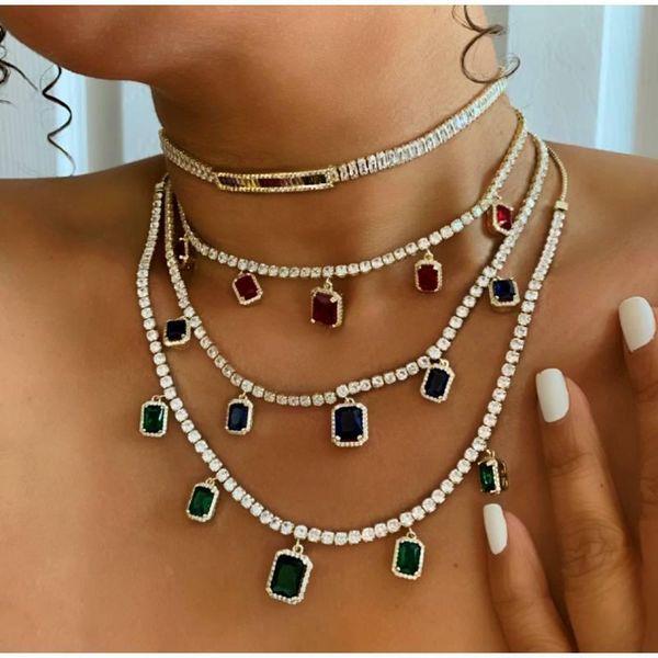 white green red colorful baguette cz drop tennis necklace iced out bling choker for women girl luxury jewelry, Golden;silver
white green red colorful baguette cz drop tennis necklace iced out bling choker for women girl luxury jewelry, Golden;silver