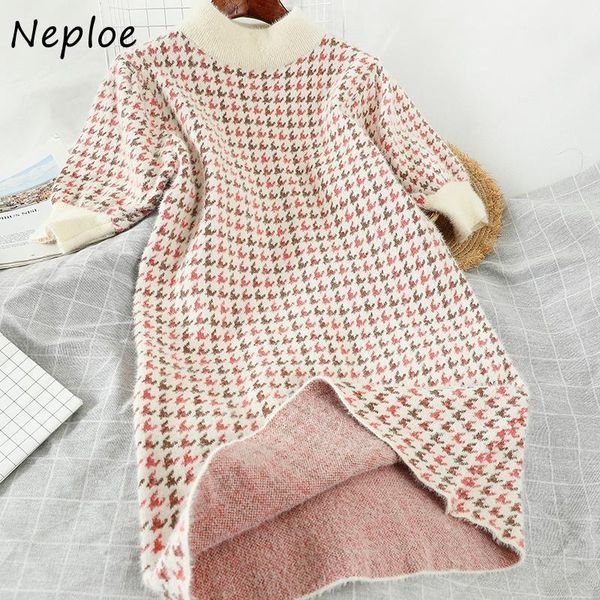 neploe plaid panelled patchwork warm dresses women turtleneck all-match knitted dress 2020 autumn new fresh sweet vestidos1, White;black
neploe plaid panelled patchwork warm dresses women turtleneck all-match knitted dress 2020 autumn new fresh sweet vestidos1, White;black
